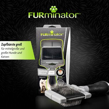 FURminator Zupfbürte - маленька вискоблююча щітка для котів, цуценят та маленьких собак (L)