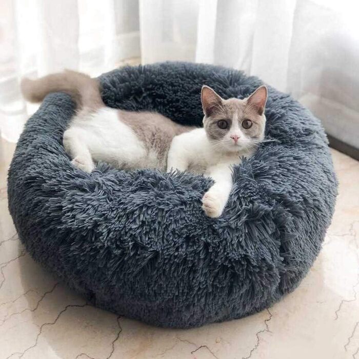 Кругле ліжко для собак та котів Snug Comfort, Donut, гніздо, самонагріваюче, м'яке, для кращого сну