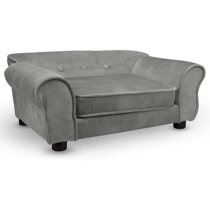 Диван для домашніх тварин MG Design сірого кольору – міцний дерев'яний каркас, м'яке оздоблення, легкий у догляді – диван для собак та котів, готовий до використання.