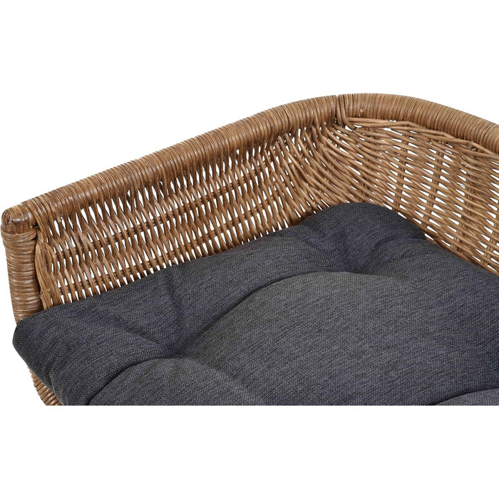 Корзина для собак та котів Retro Design, XL, з подушкою, ротанг, світло-коричневий