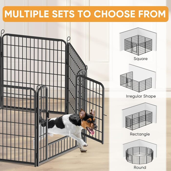 Клітка для цуценят Kidsbuddy, 12 штук, 80x65 см, автоматичне замикання, розкладна, з дверцятами, для собак та цуценят, внутрішнє та зовнішнє використання