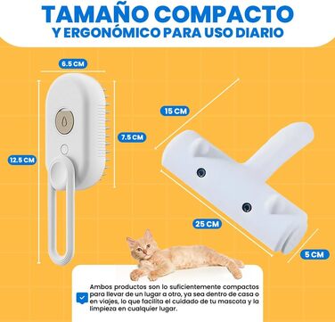 Парова щітка для котів та видалення шерсті: щітка для котів та собак з парою, щітка для видалення шерсті для тварин, парова щітка для тварин, щітка для шерсті, щітка для домашніх тварин