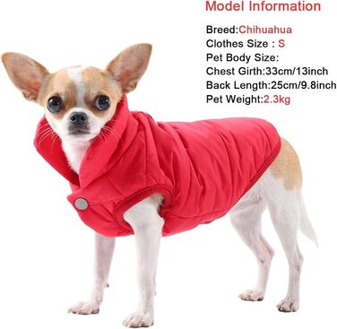 Водонепроникний зимовий одяг для собак з флісовою підкладкою, тепла куртка для цуценят та котів, вітронепроникний терможилет для чихуахуа, йоркширських тер'єрів, комбінезон-костюм для домашніх тварин (Червоний, L)