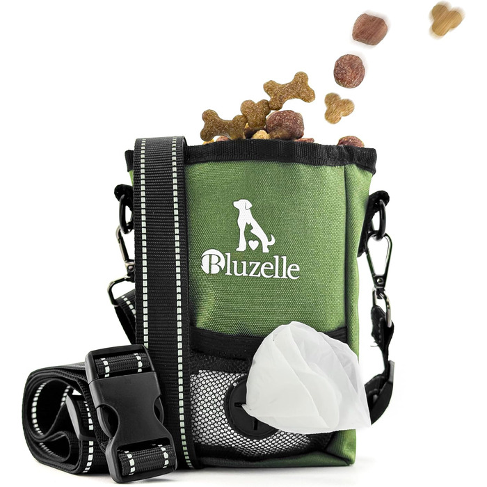 Сумка для ласощів SnackKeeper з магнітною застібкою, 650 мл, з дозатором для пакетів з відходами, на пояс для дресирування собак, колір: оливковий