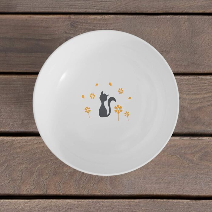 Підвищений миска для котів з порцеляни, запобігає зворотному потоку, антистрес, для котів середніх розмірів, безпечний вибір для вашого улюбленця, підходить для вологого та сухого корму