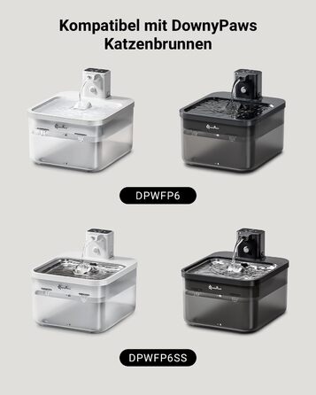 Фонтанчик для котів DownyPaws з нержавіючої сталі, бездротовий, з датчиком руху, 3л, тихий, легко миється (16 фільтрів)