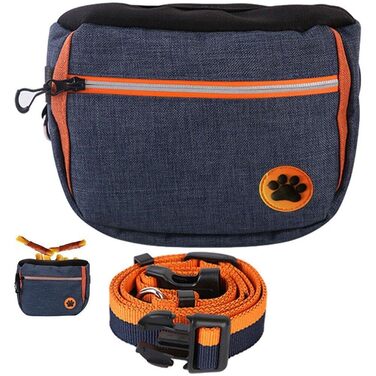 Сумка для собак Lpitoy, сумка для дресирування собак, сумка для прогулянок з регульованим поясом, для собак і цуценят, блакитна