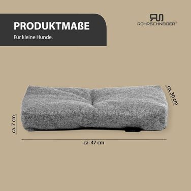 Лежанка для собак Rohrschneider з мискою, сіра, 47 x 30 x 7 см | Лежанка для собак та котів з антиковзаючою основою, Made in EU
