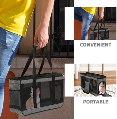 Транспортна сумка для котів та кроликів BCOATH: дихаюча, велика, з міцною ручкою та сіткою для безпечного транспортування