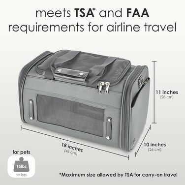 TSA-схвалена розкішна переноска для домашніх тварин з PU-шкіри для малих собак і котів