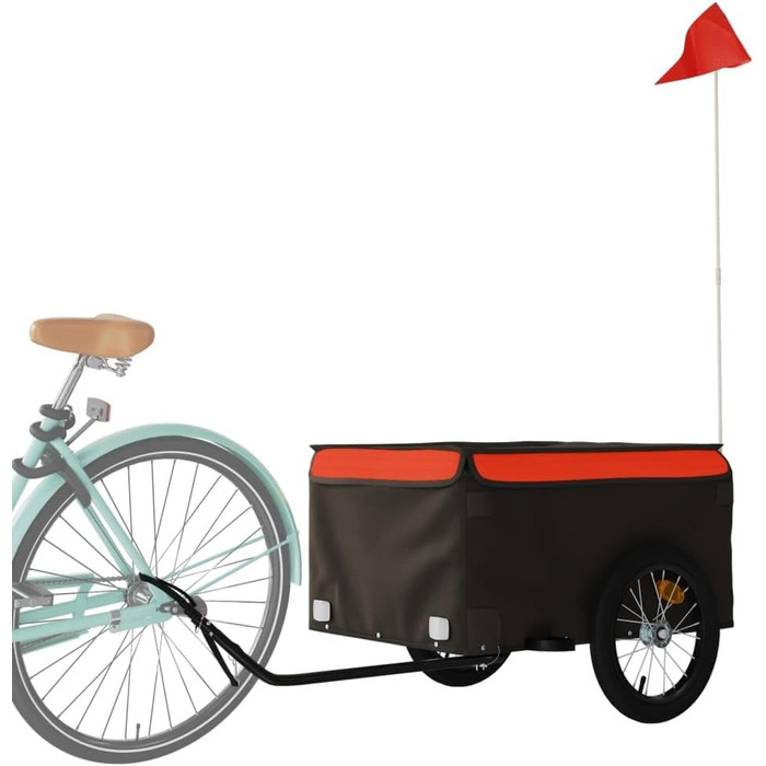 Причіп для велосипеда, причіп для собак, чорно-помаранчевий, 45 кг, для перевезення покупок, легка збірка