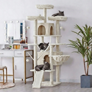 Ігровий комплекс для котів XXL: будинок-вежа з дряпачками, 185 см