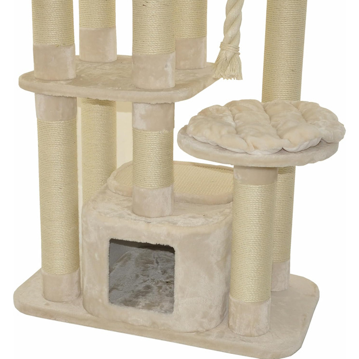 Котячий будиночок Nanook Memphis XXL - великий, з плюшем, для великих котів, 158 x 85 x 49 см, бежевий