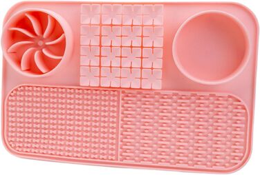 Повільний годівник для собак, лижуча килимок-пазл, годівниця для собак з присосками, килимок для лизання котів, рожевий колір A