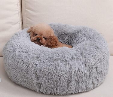 Кругла м'яка лежанка-бублик для собак та котів середнього розміру, 45x12 см