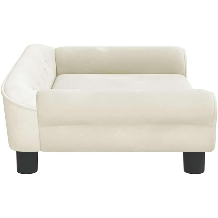 Крісло-ліжко для собак, м'яке ліжко для тварин, диванчик для маленьких собак та котів, ліжко для домашніх тварин, велюр (70 x 48 x 22 см, кремовий)