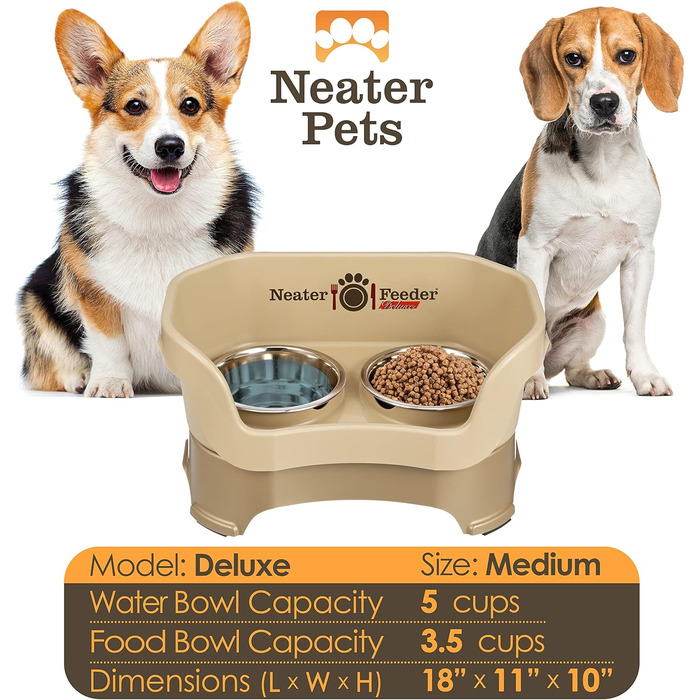 Автоматична годівниця Neater Pet Brands Deluxe для середніх собак, кольору капучино