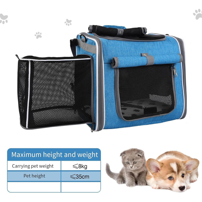 Корзина для собак на велосипед – сумка-переноска, дихаючий рюкзак для транспортування, їзди на велосипеді, подорожей, кемпінгу, походів, подорожей