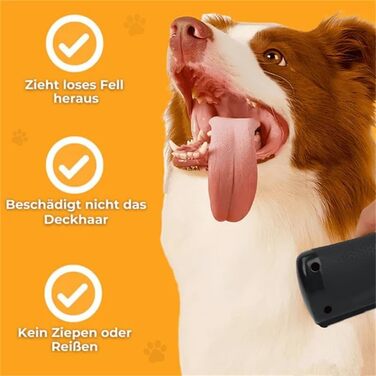 Бурштук Fellwunder для собак: щітка для видалення шерсті, гребінець проти випадіння шерсті, підходить для всіх типів шерсті, м'який інструмент (1 шт.)