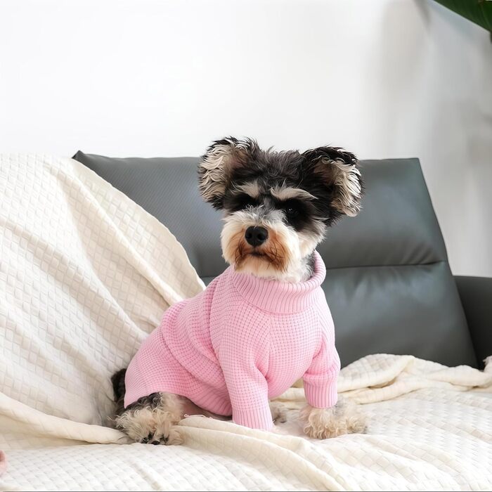 Теплий зимовий пуловер для собак малих та середніх порід, рожевий, M