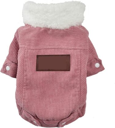 Теплий флісовий одяг для собак та котів на осінь-зиму: куртка-мантія для маленьких та середніх порід (Шнауцер, Мопс). Рожевий колір, розмір XS (старий)
