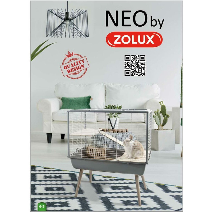 Клітка для великих гризунів ZOLUX Neo Cosy H80 сіра