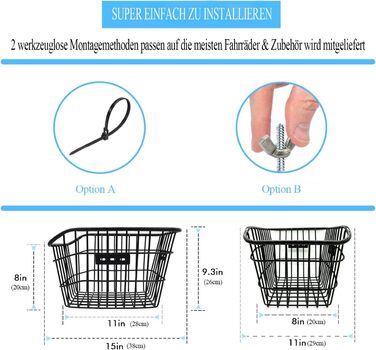 Задній велосипедний кошик з металу, великий, з водонепроникним покриттям та сіткою для багажу. Підходить для собак, покупок, пікніків, шкільних речей. M2