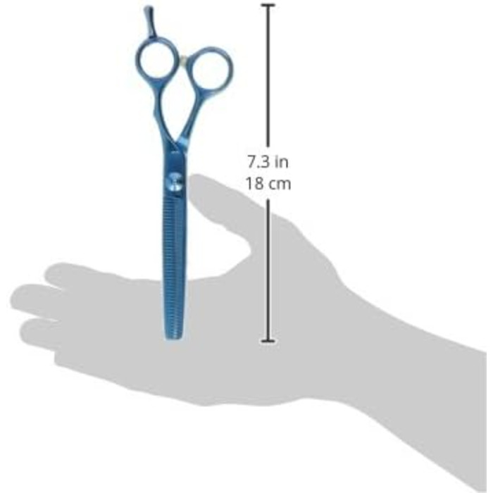 Ножиці для грумінгу Master Grooming Tools 5200 Blue Titanium – професійні ножиці для догляду за шерстю собак з 42 зубцями, 16,5 см
