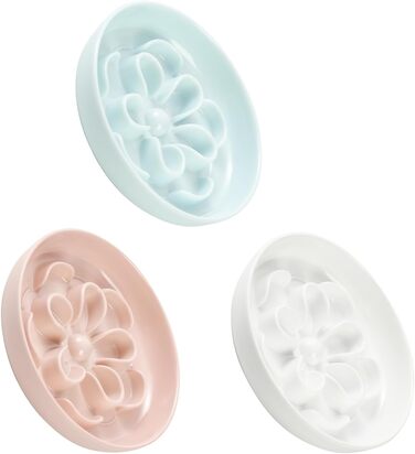 Набір мисок протиковтання для котів та маленьких собак 3 шт. - миски для годування з лабіринтною конструкцією, зелені, блакитні, рожеві