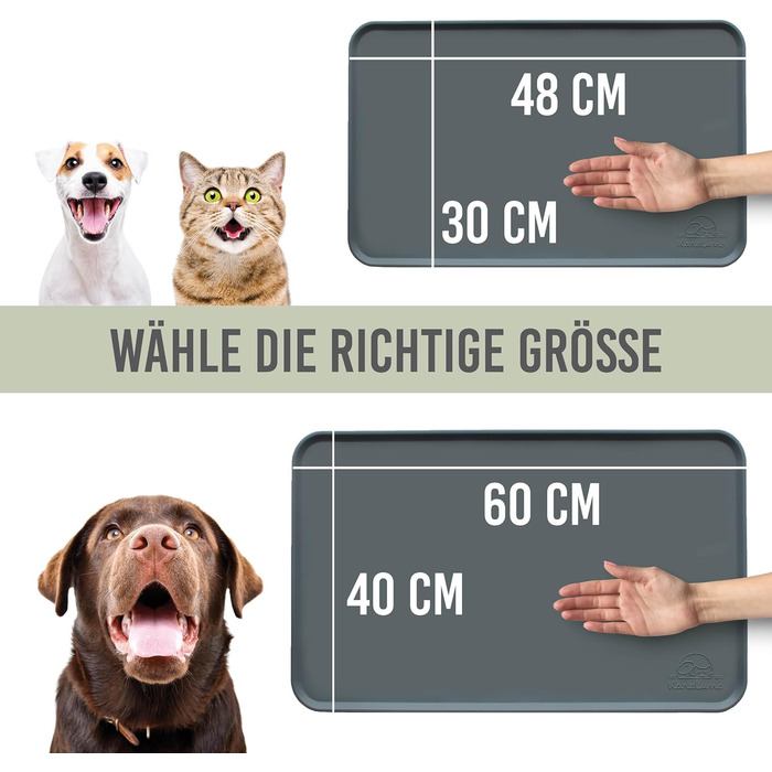 Силіконовий килимок під миску для собак та котів, 60x40 см, нековзний, сірий