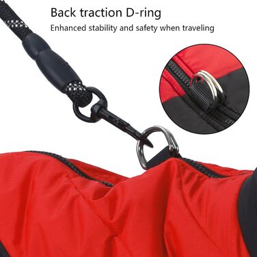 Тепла зимова куртка для собак, водонепроникна, з м'яким коміром-гетром, для малих та середніх собак, з кільцем D, помаранчевого кольору, L