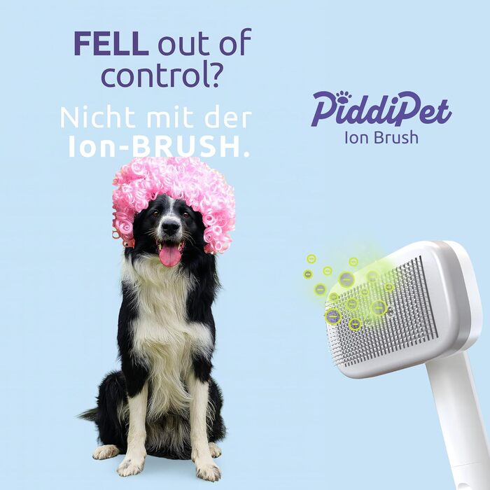 PiddiPet Іонна щітка для грумінгу тварин - 2 шт. Електрична щітка для собак та котів проти ковтунів та підшерстка, зменшує статичну електрику та випадання шерсті, м'яка, самоочисна, для чутливої шкіри
