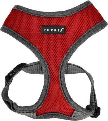 М'яке собаче нашийник Puppia Soft Harness II - для маленьких та середніх собак, регульований, винний колір, розмір M