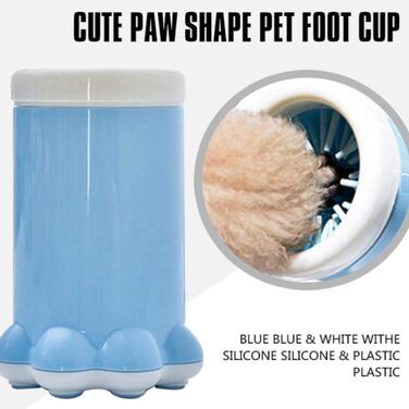 Набір для миття лап домашнім тваринам PJDDP: чаша з силіконовою щіткою для собак, котів. Очищувач лап для собак середніх порід, цуценят. Рожевий