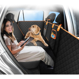 Водонепроникний захист для автосидіння для собак з піною-ефект-ящиками та жорсткою основою, подовжувач заднього сидіння для собак з покращеним захистом дверей, лежанка для собак для подорожей, кемпінгу, підходить для
