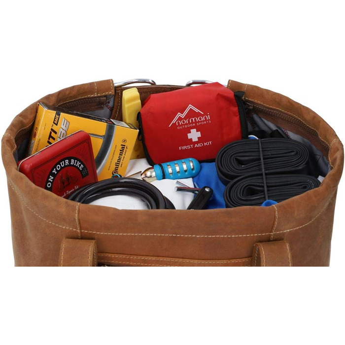 Лідковий кошик Gusti Egan з натуральної шкіри: знімний велосипедний кошик, сумка-мішок, кошик для пікніка, коричневий колір