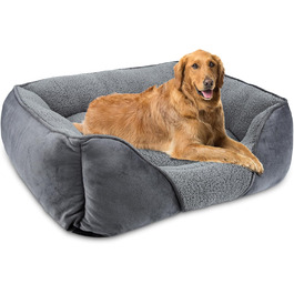 Ліжко для великих собак FURTIME XXL, м'яке, антивандальне, протиковзке, пране, 106x80x23 см, підходить для котів