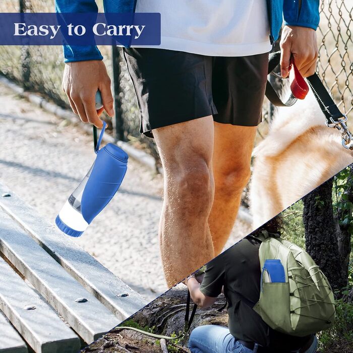 Тіовері: Пересувна пляшка-поїльник для собак та котів, 340 мл, блакитна