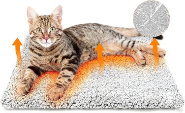 Самогріюча ковдра для котів та собак, тепла підстилка для тварин, без електроенергії, 115x70 см, 70x50 см