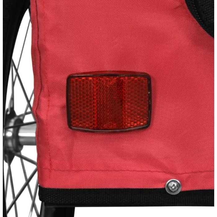 Фаркоп для велосипеда для собак: Велосипедна причеп для собак до 45 кг, Червоний, Оксфордська тканина та залізо