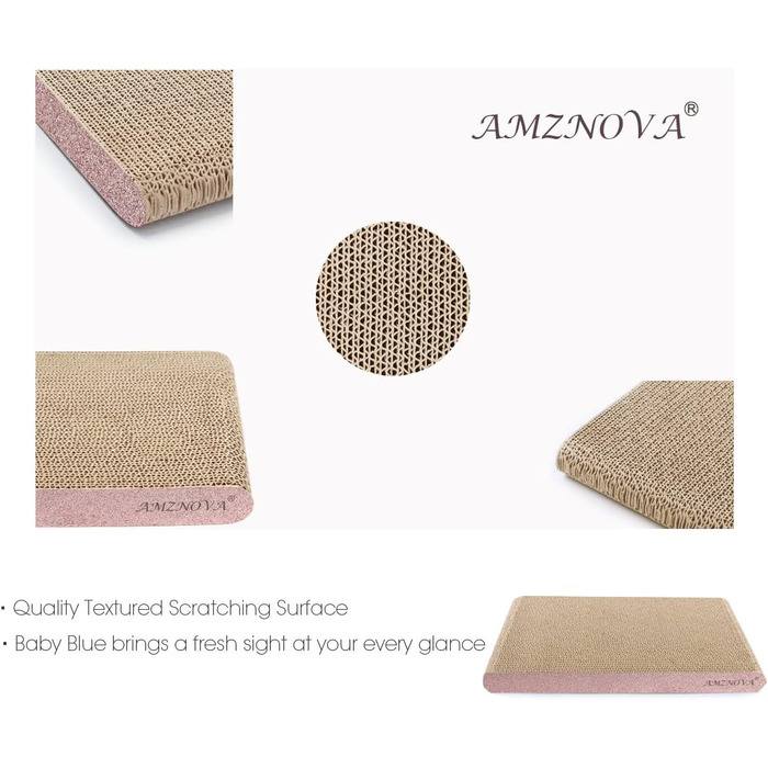 AMZNOVA Килимок для котів з картону з котячою м'ятою, килимок для дряпання, широкий, 43.2x30.5 см