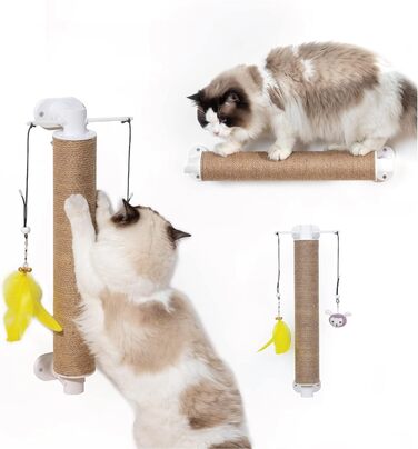 SVD.PET Дряпка для котів з натуральної джутової мотузки, настінна, зі змінним стовпчиком
