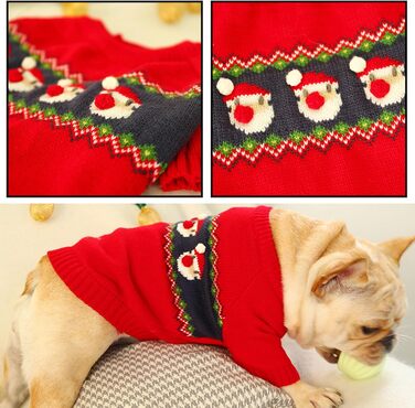 Пуловер для собак та котів на Новий рік, вітрозахисний, теплий зимовий одяг для малих, середніх та великих собак та котів. Пуловер для собак A XL