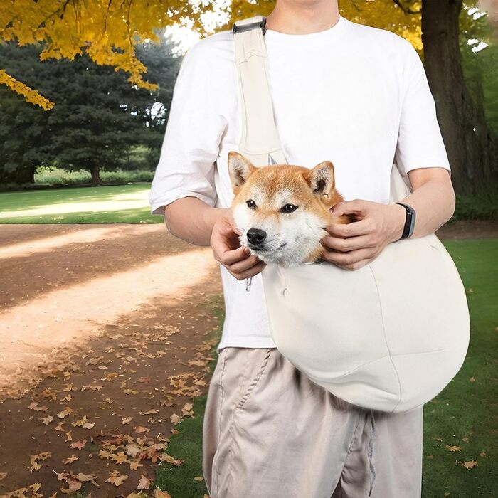 Шлейка для цуценят Sghtil, дихаюча, з регульованими ременями, для прогулянок та походів, бежева