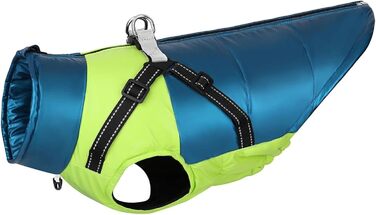 Водонепроникна жилетка для собак з шлейкою, для вулиці, світловідбиваюча, легка, для шин-ін, бульдога та інших, (Blue, XL)