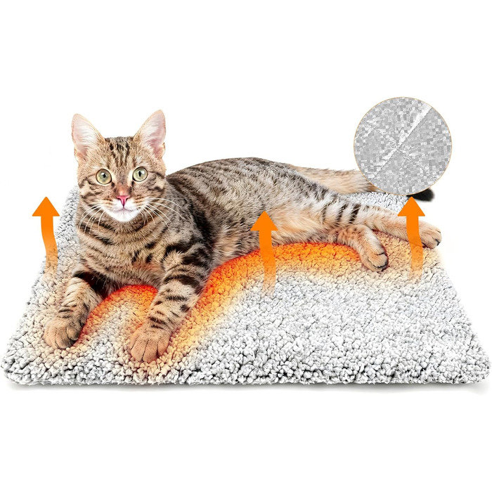 Самогріюча ковдра для котів та собак, тепла підстилка для тварин, без електроенергії, 115x70 см, 70x50 см