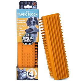 Щітка для видалення шерсті Groom Genie Magic Pet Block для собак і котів, для меблів, килимів, одягу, колір помаранчевий