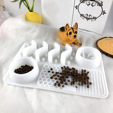 Мапа для повільного годування собак та котів: неслизька підставка для ласощів, що заспокоює, велика, з присосками, блакитна