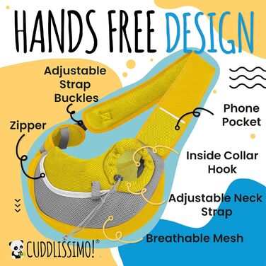 Тканина-переноска для домашніх тварин, м'яка сумка-переноска для маленьких тварин (для собак, цуценят та котів, 2,7–4,5 кг), ідеально підходить для Йоркширського тер'єра, Мальтізе, Чихуахуа (до 4,5 кг)