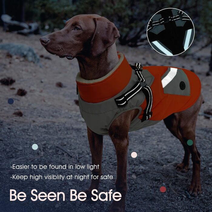 Зимовий теплий костюм для собак IECOii, XL, водонепроникний, фліс, на блискавці, для великих порід (Бігль, Кокер Спанієль, Бордер Коллі)